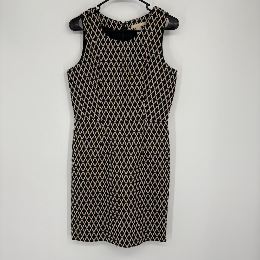 NWT Banana Republic Factory Black & Cream Geometric Diamond Print Career Dress 6
